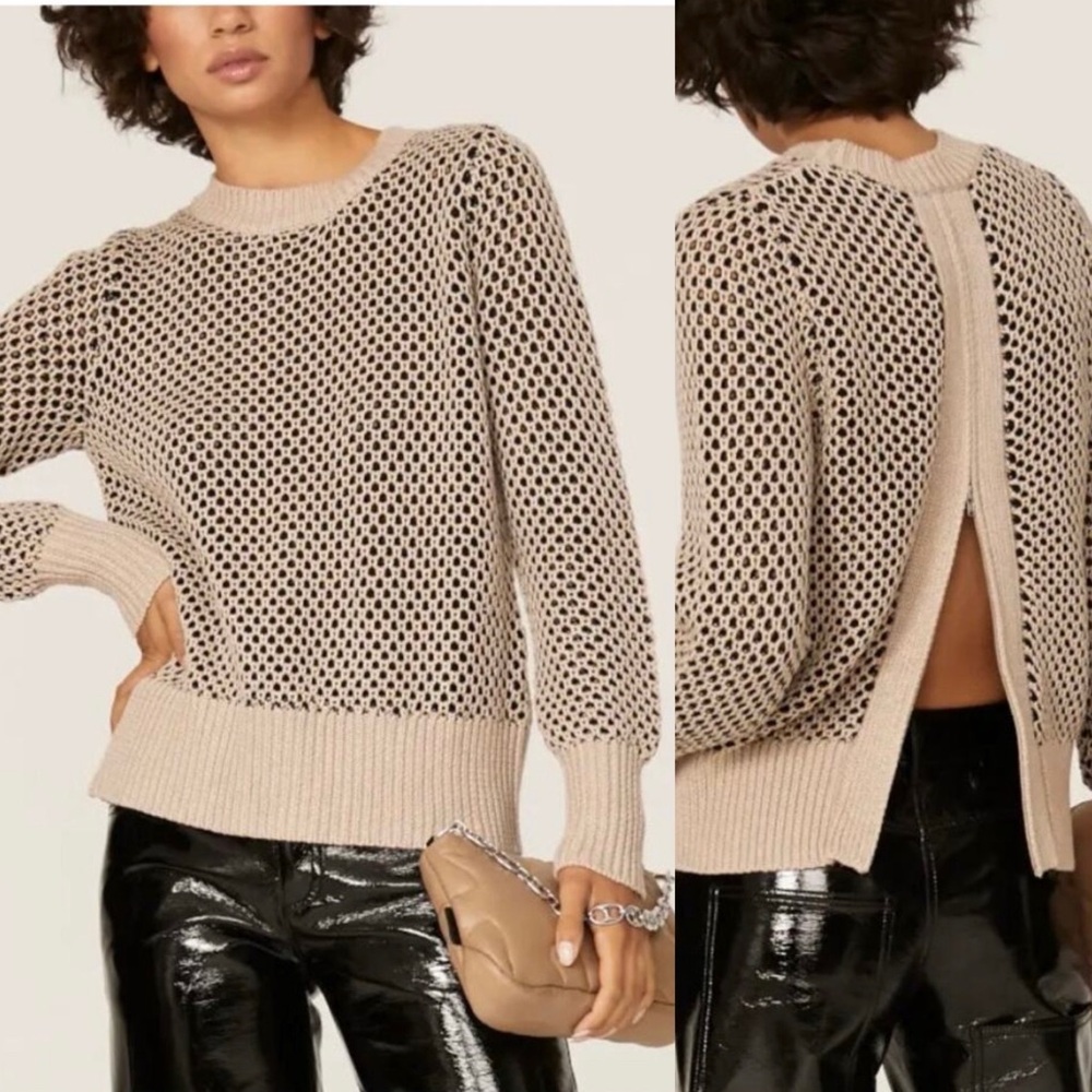 Thakoon Homeycomb Sweater w/ Back Zipper Detail